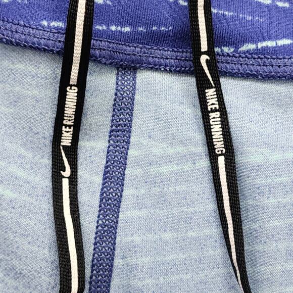 Nike Running Pants Womens M Blue Epic Run Training Legging Drawstring Zip Pocket - Picture 7 of 16